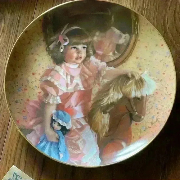 Plate “Amy’s Magic Horse” By S. Kuck Reco Collection 1983 23k Gold Rim Vintage - Picture 1 of 6